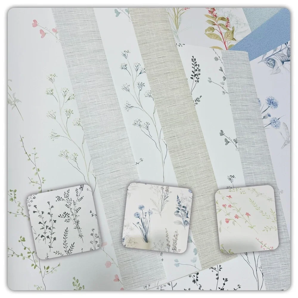 10 Large Floral Patterned Multicolor Wallpaper Sheets Samples DIY Crafts Bundle